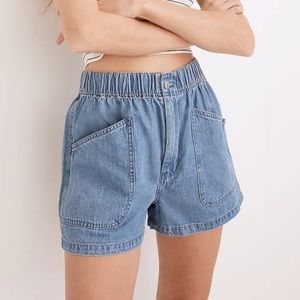 Madewell Paperbag Denim Pull on Shorts